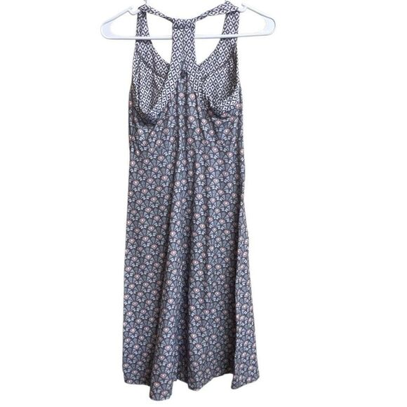 617. Prana geometic patterned athletic midi dress padded bra size small - Picture 4 of 6